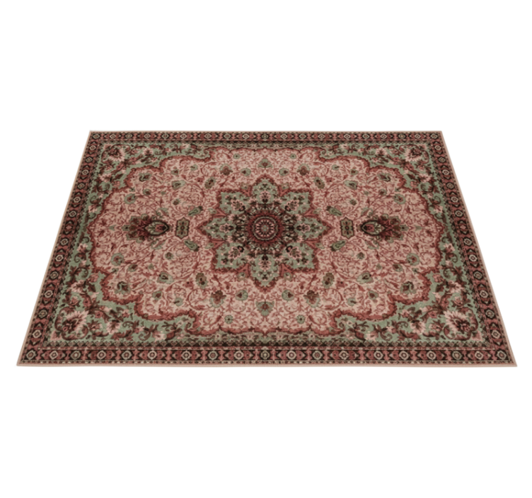 Living room vinyl rug in vintage rose design - TenStickers