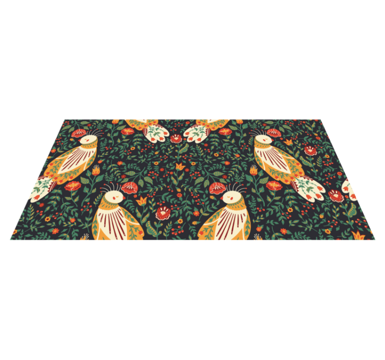 Animal vinyl rug in polish folklore design - TenStickers