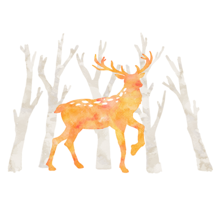 Animal vinyl rug in deer winter style - TenStickers