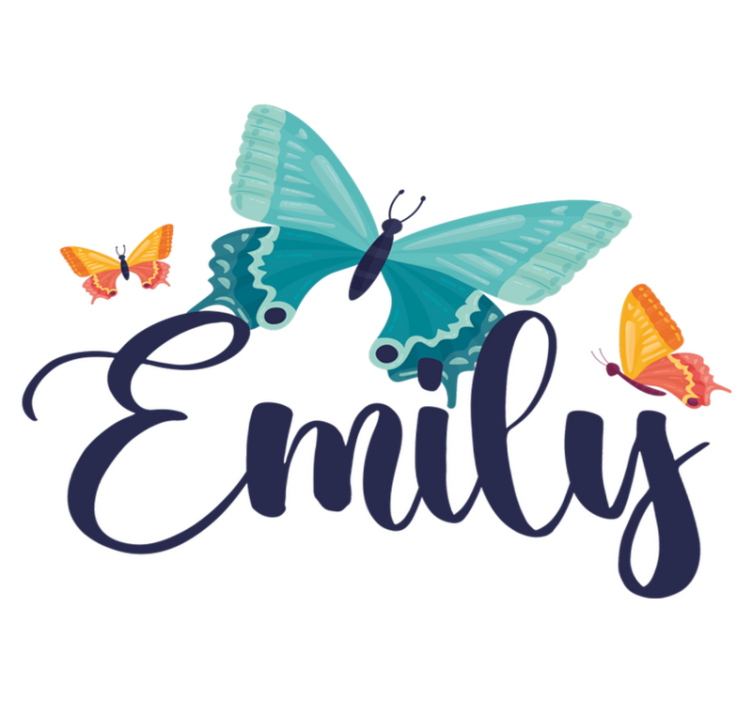 Animal vinyl rug bicolor butterflies with name - TenStickers