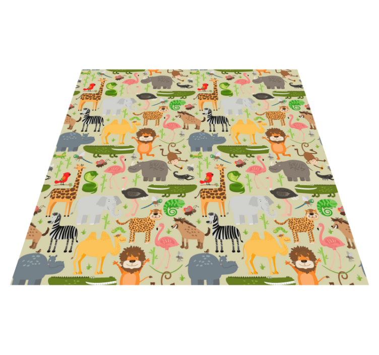 Animal vinyl rug jungle animals design - TenStickers