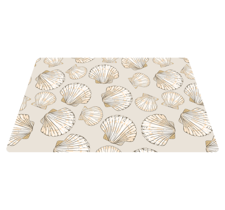 Animal vinyl rug with big and small seashells - TenStickers