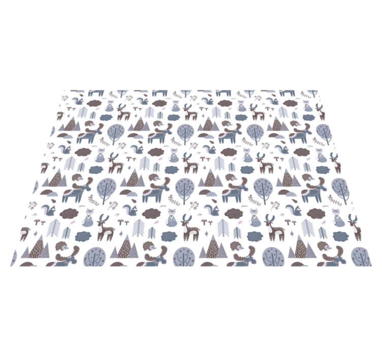 Animal vinyl rug nordic grey animals - TenStickers