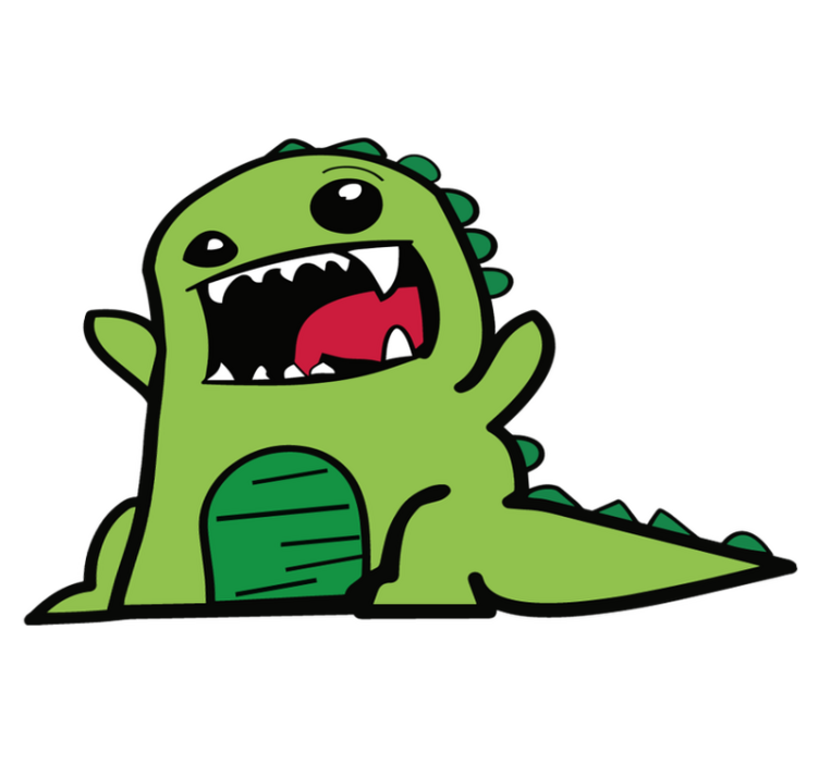 Green dinosaur doodle rug animal vinyl rug - TenStickers