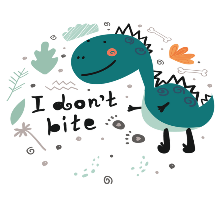 Dinosaur green smiling animal vinyl rug - TenStickers