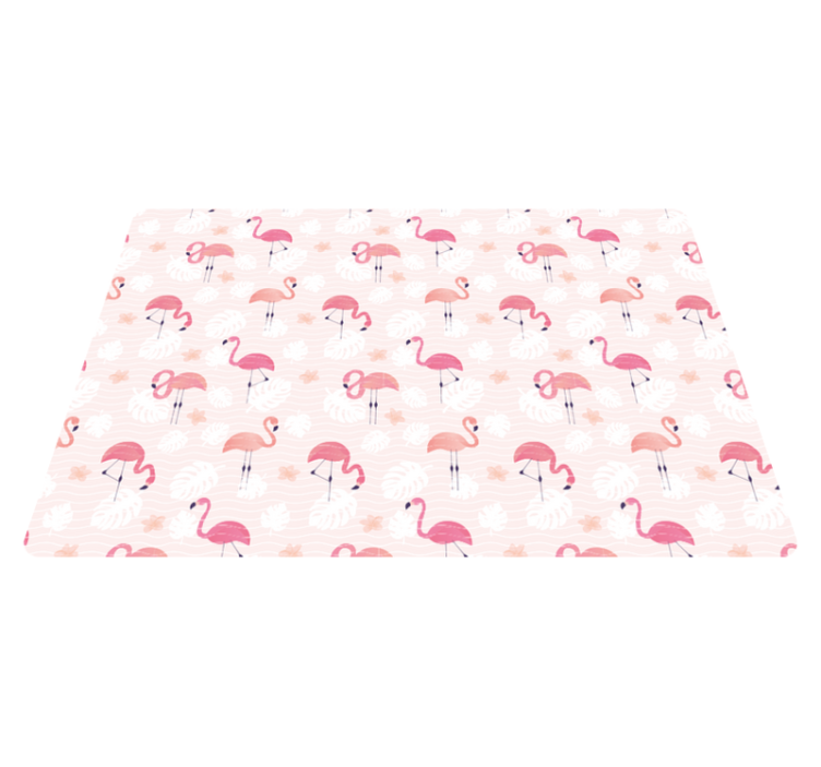 Pink flamingo motifs animal vinyl rug - TenStickers