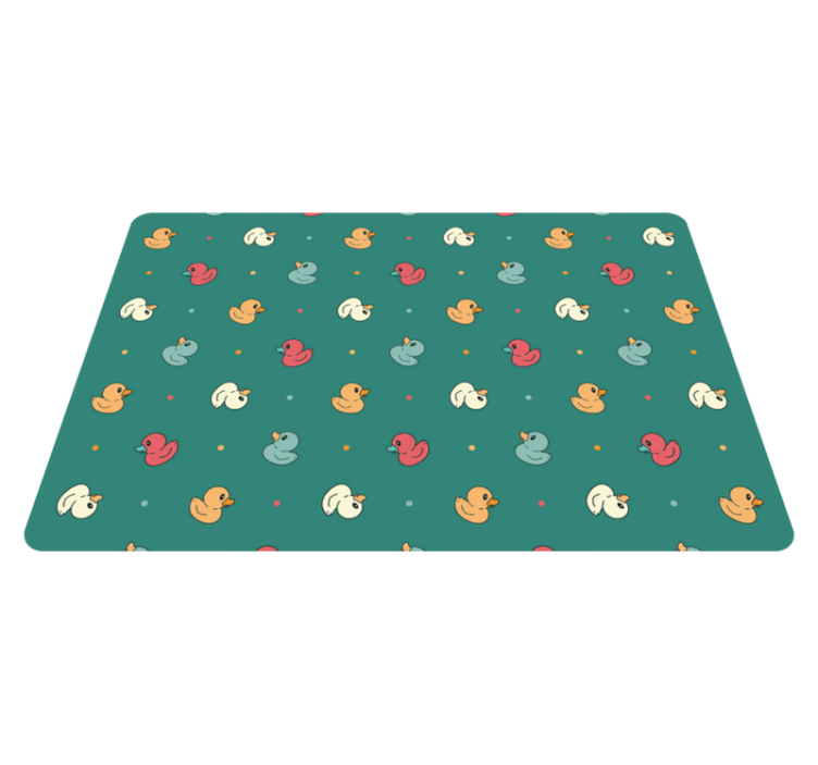 Animal vinyl rug with colorful rubber duckies - TenStickers