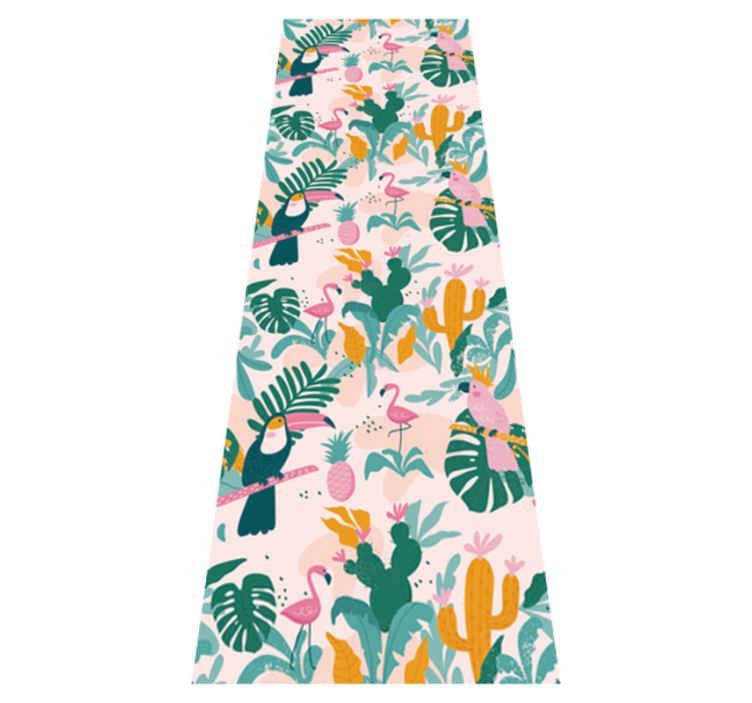 Green birds and leaves animal vinyl rug - TenStickers