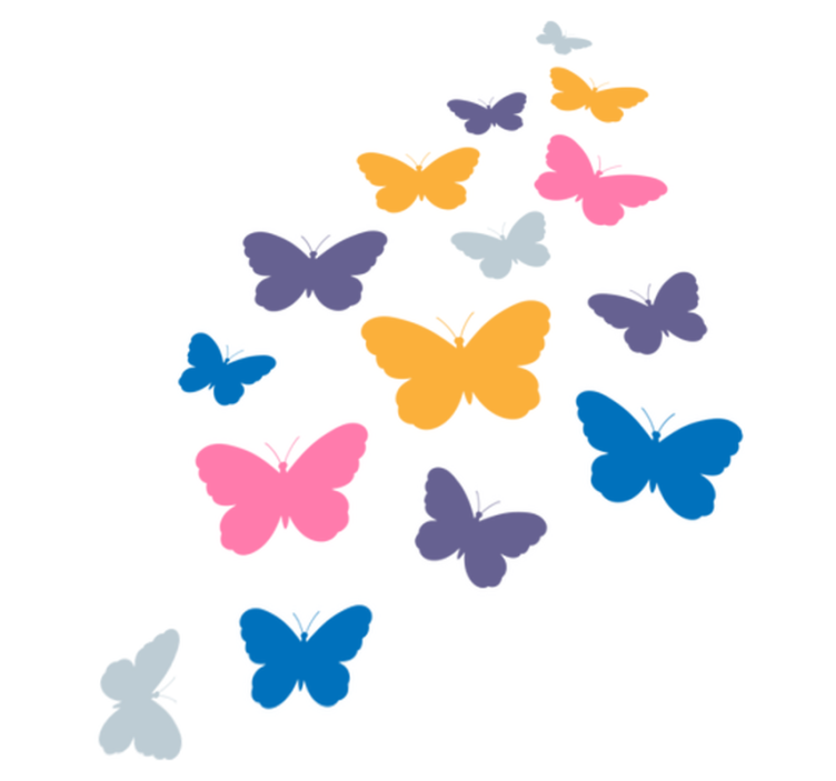 Animal vinyl rug with multicolor butterflies - TenStickers