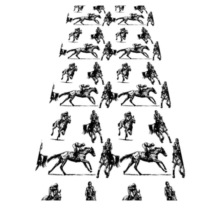 Animal vinyl rug with black and white horse pattern - TenStickers