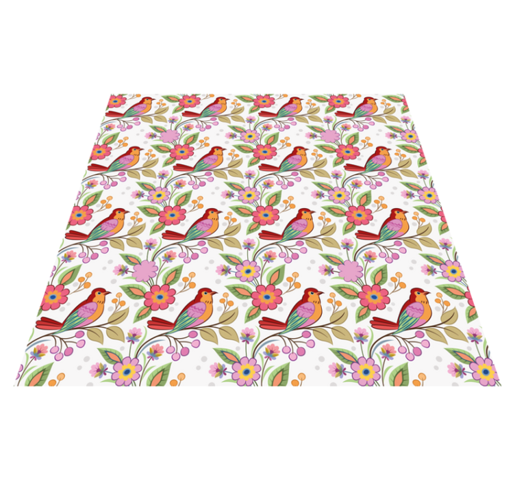 Animal vinyl rug featuring a red and orange bird - TenStickers
