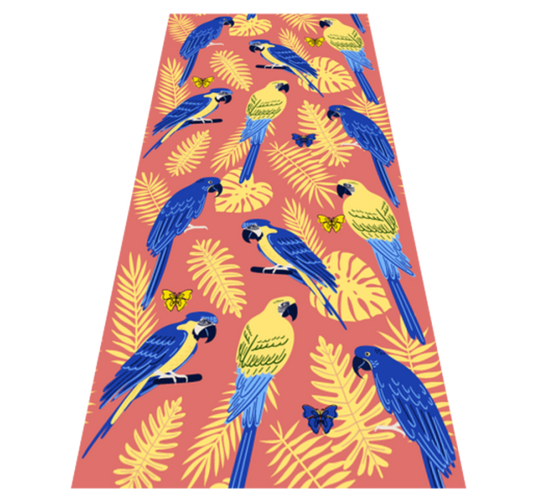 Parrots and butterflies animal vinyl rug - TenStickers