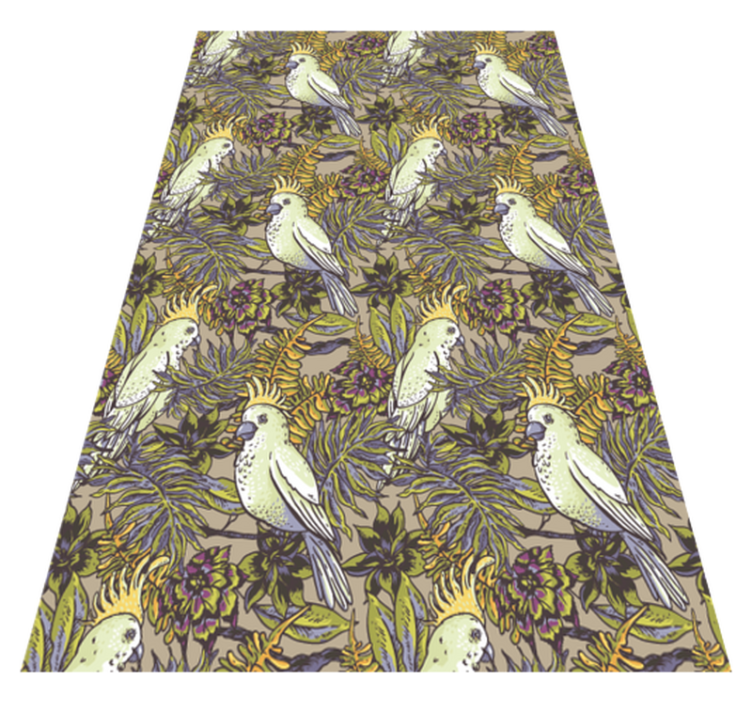 Animal vinyl rug with amazonic parrots scandinavian style - TenStickers
