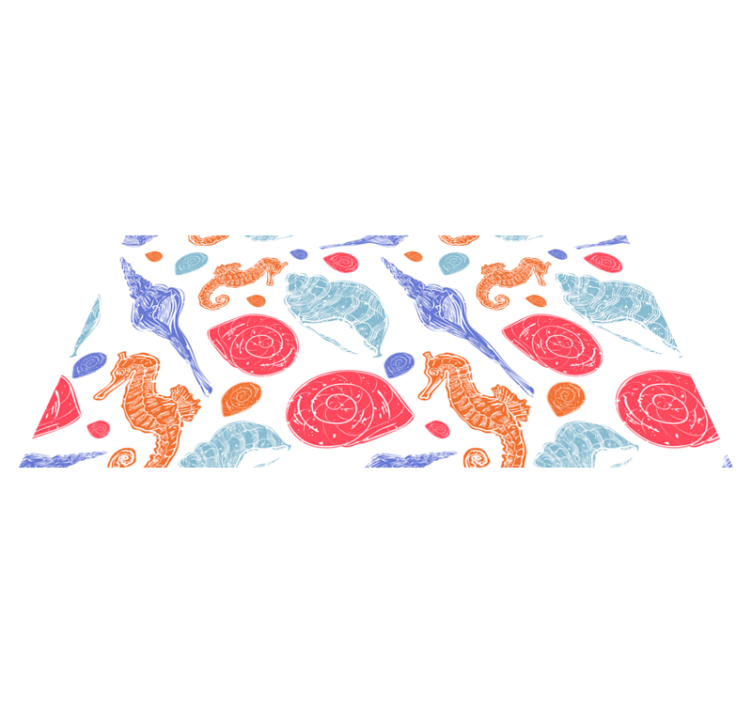Colorful sea creatures animal vinyl rug - TenStickers