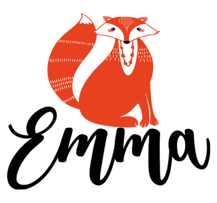 Animal vinyl rug cute fox design - TenStickers