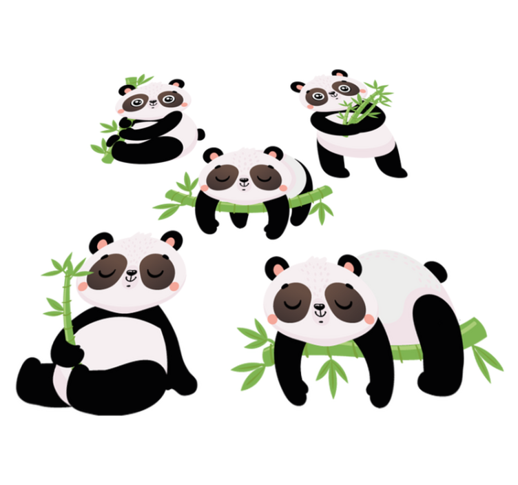 Animal vinyl rug cute panda designs - TenStickers