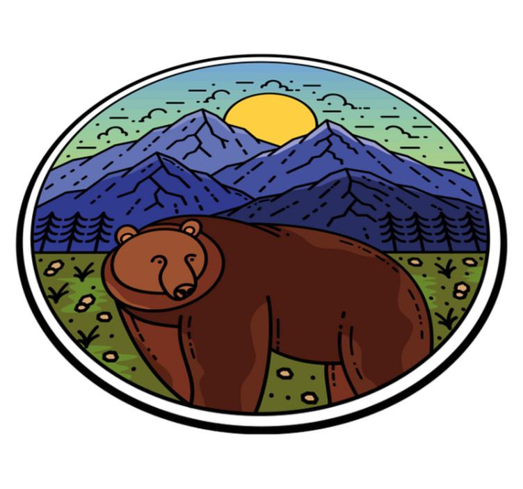 Animal vinyl rug bear in nature - TenStickers