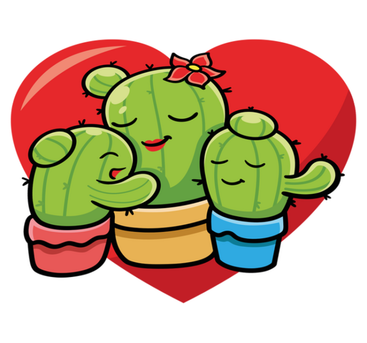 Cactus family love animal vinyl rug - TenStickers