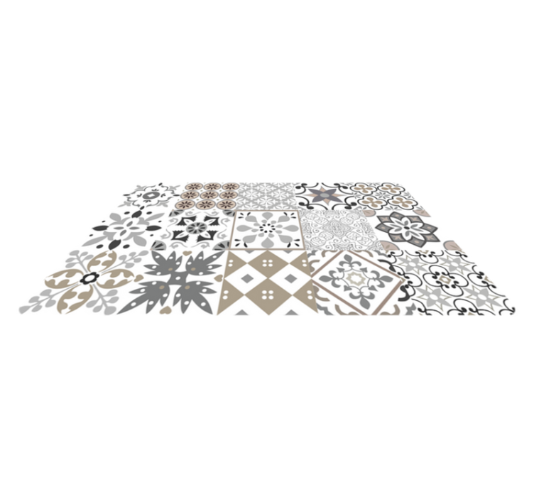 Kitchen vinyl rug geometric tile mosaic design - TenStickers