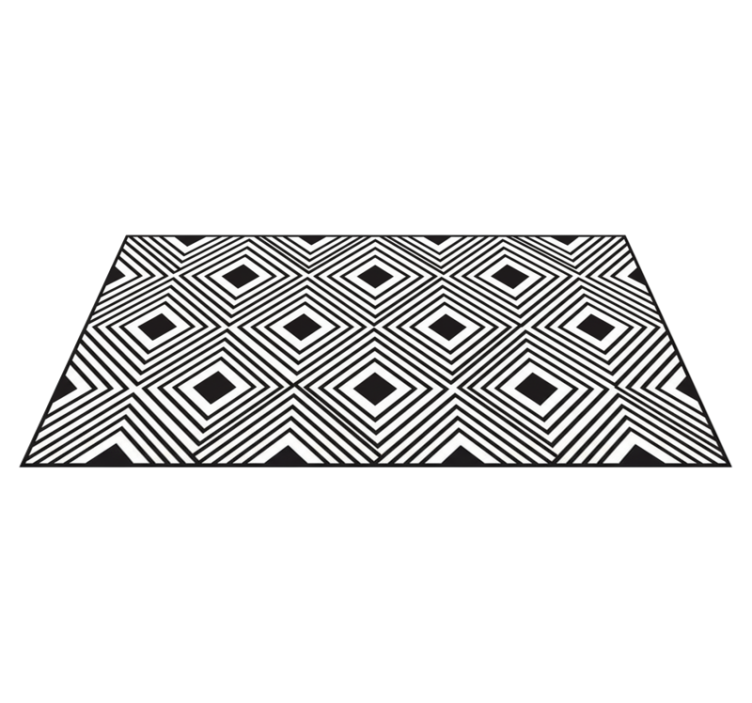 Kitchen vinyl rug in bold diamond lattice design - TenStickers