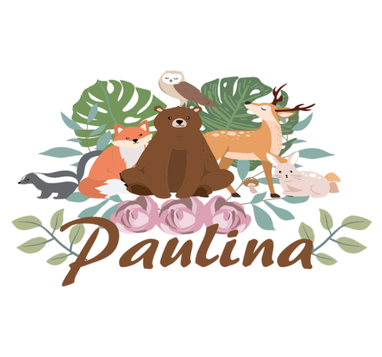 Animal vinyl rug forest animal gathering - TenStickers