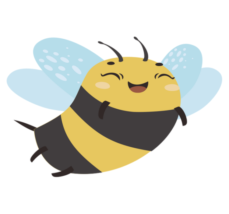 Animal vinyl rug cheerful flying bee - TenStickers