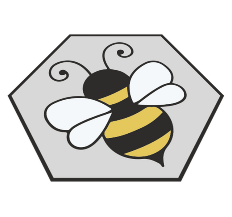 Bee hexagon design animal vinyl rug - TenStickers