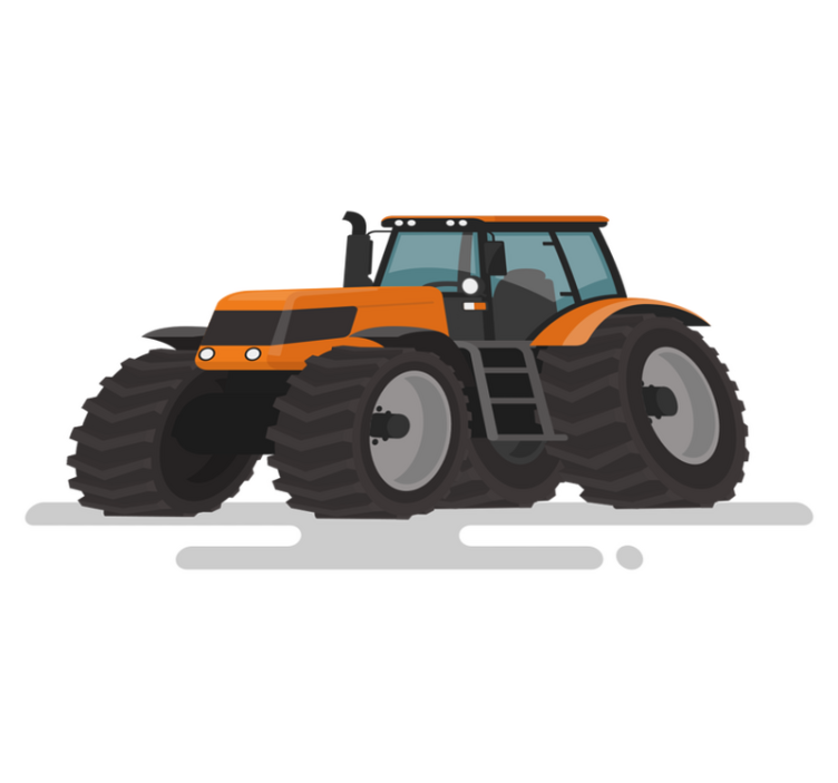 Animal vinyl rug with large tire tractor - TenStickers