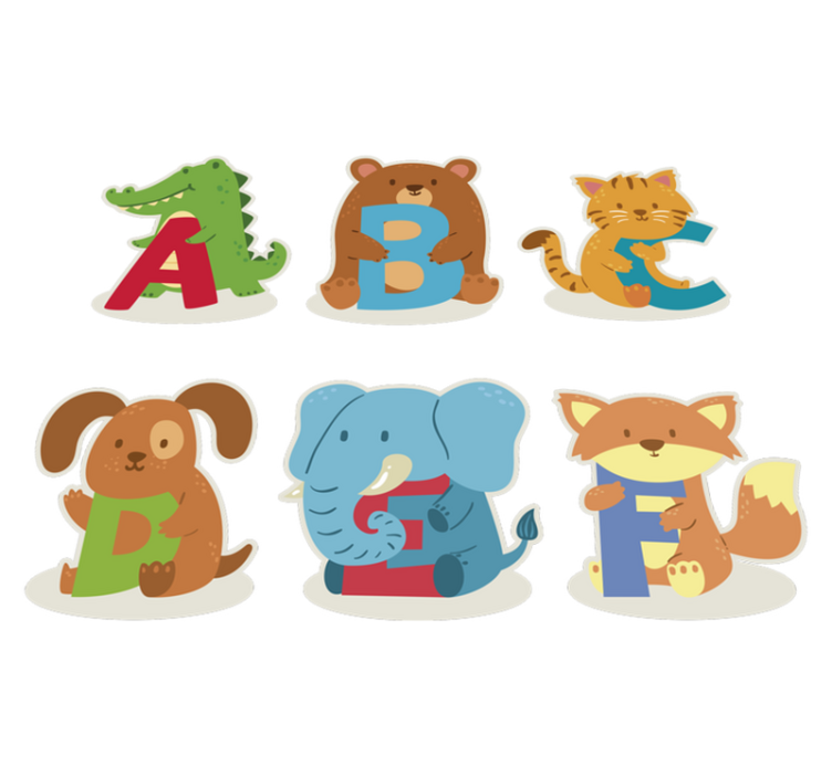 Animal vinyl rug with animal alphabet design - TenStickers