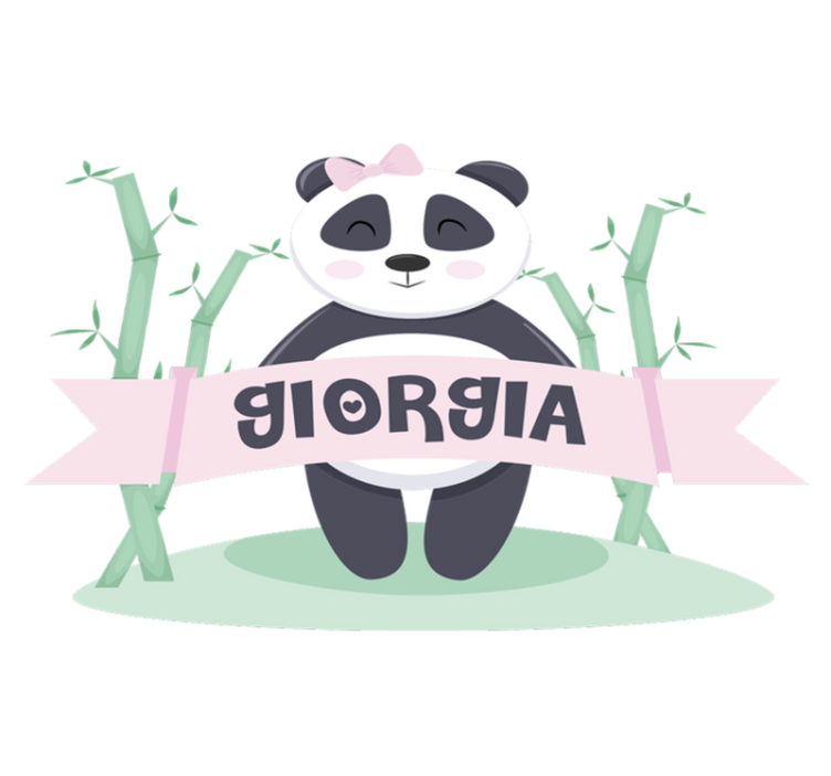 Baby panda girl personalized animal vinyl rug - TenStickers