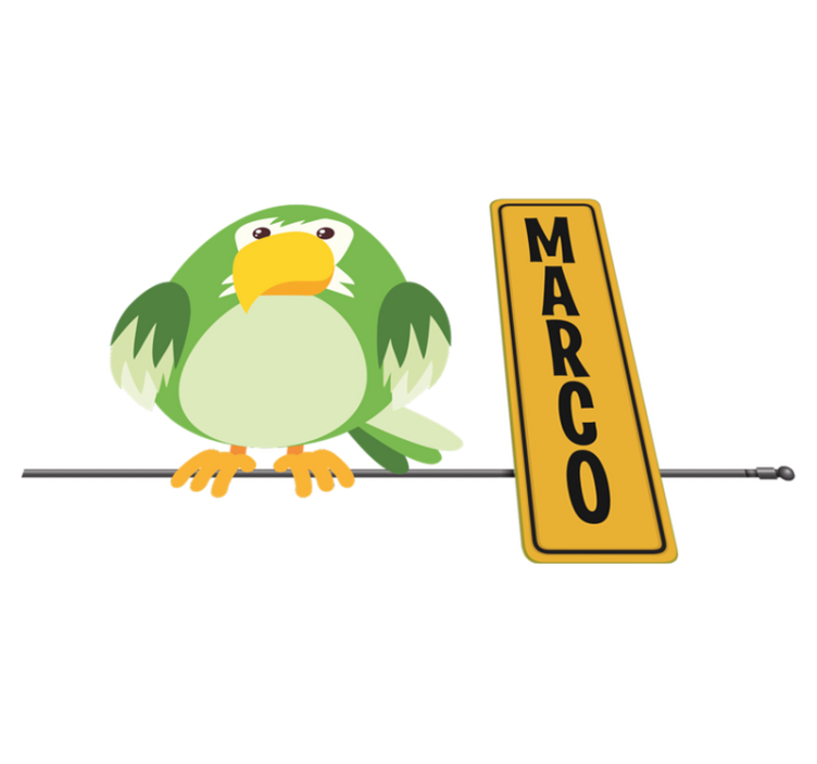 Animal vinyl rug wild parrot design with name - TenStickers