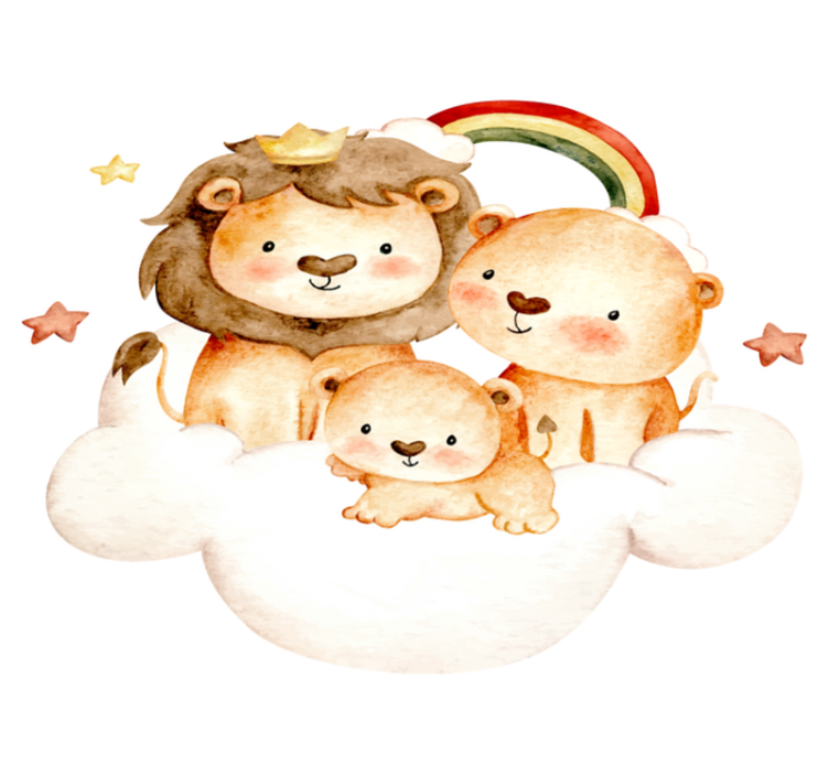 Animal vinyl rug featuring baby animals with stars - TenStickers