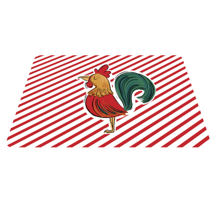 Coloured rooster design animal vinyl rug - TenStickers