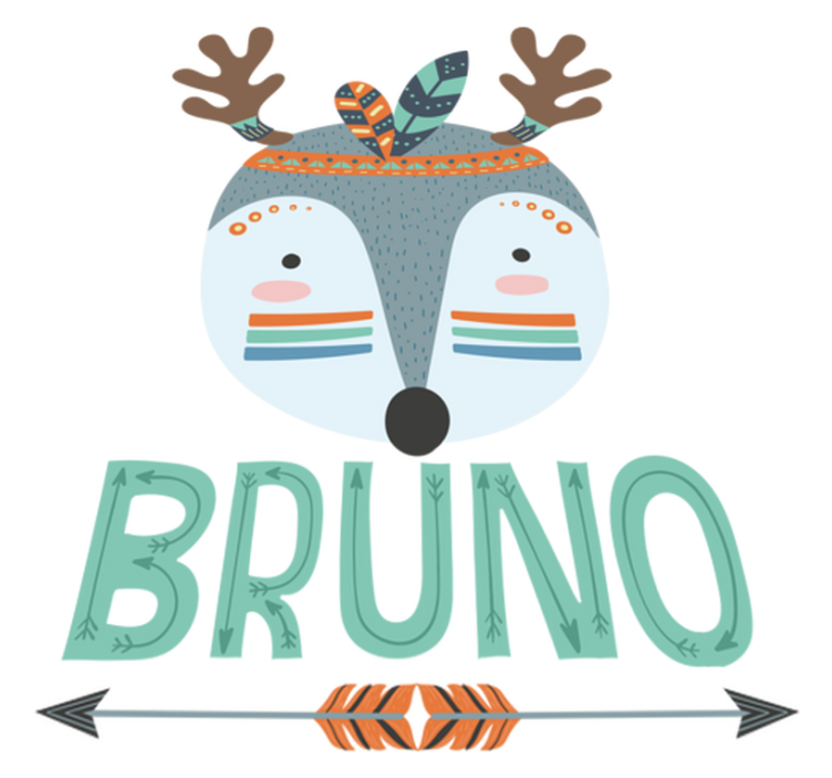 Animal vinyl rug blue nordic deer with name - TenStickers