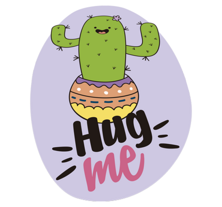 Cactus embracing joy animal vinyl rug - TenStickers