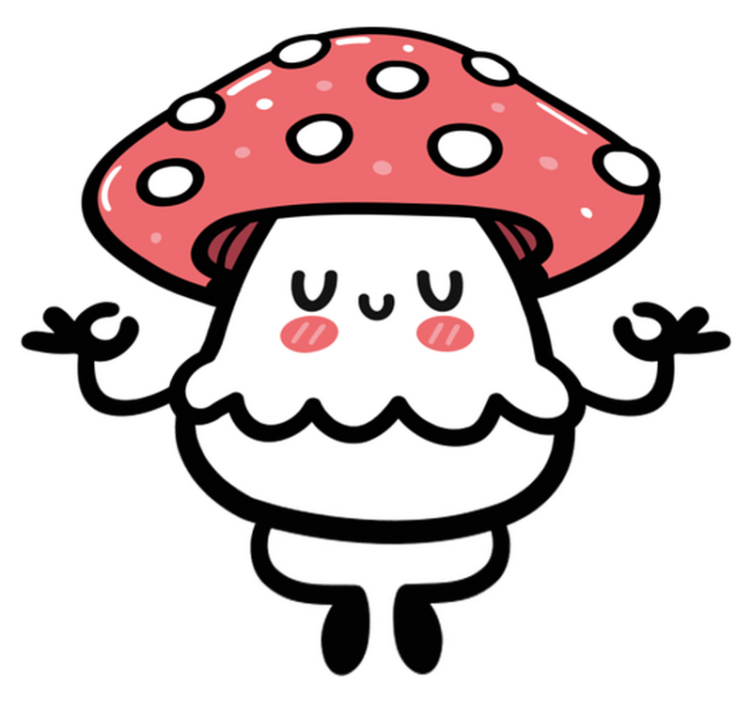 Cute mushroom character animal vinyl rug - TenStickers