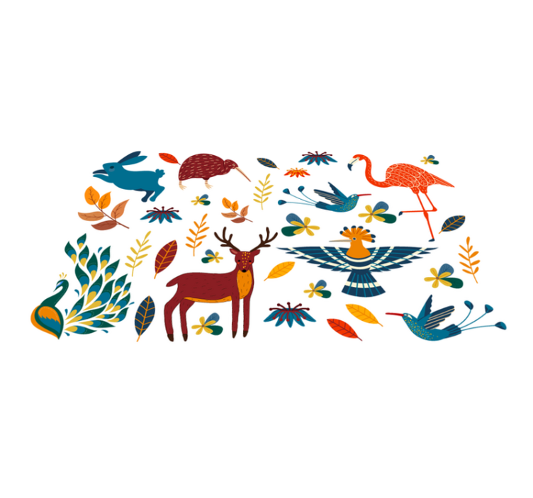 Colorful animal patterns animal vinyl rug - TenStickers