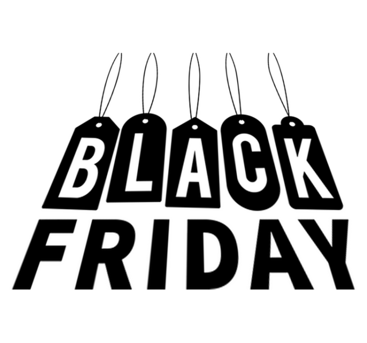 Black friday vinyl rug in stylish monochrome design - TenStickers