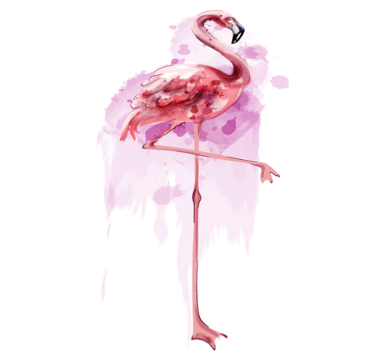 Elegant flamingo silhouette animal vinyl rug - TenStickers