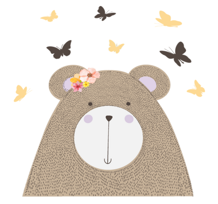 Playful bear motif animal vinyl rug - TenStickers