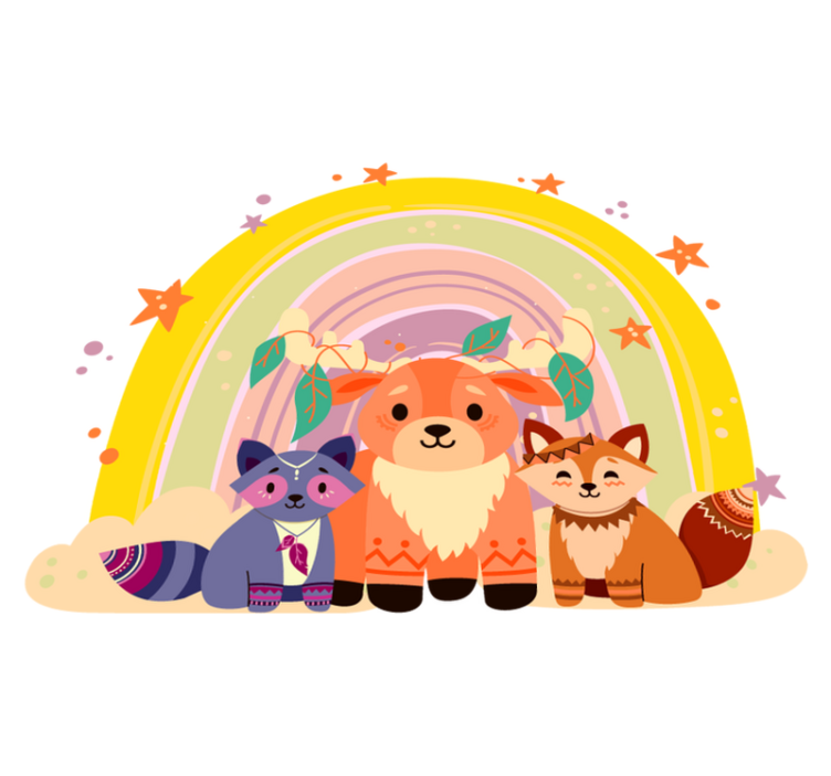 Charming creature trio animal vinyl rug - TenStickers