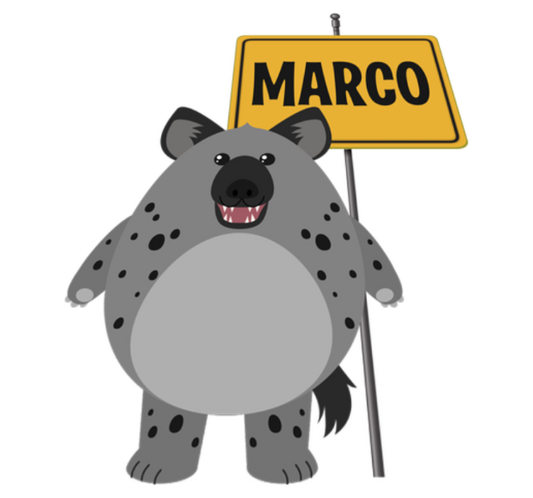 Animal vinyl rug wild hyena name design - TenStickers