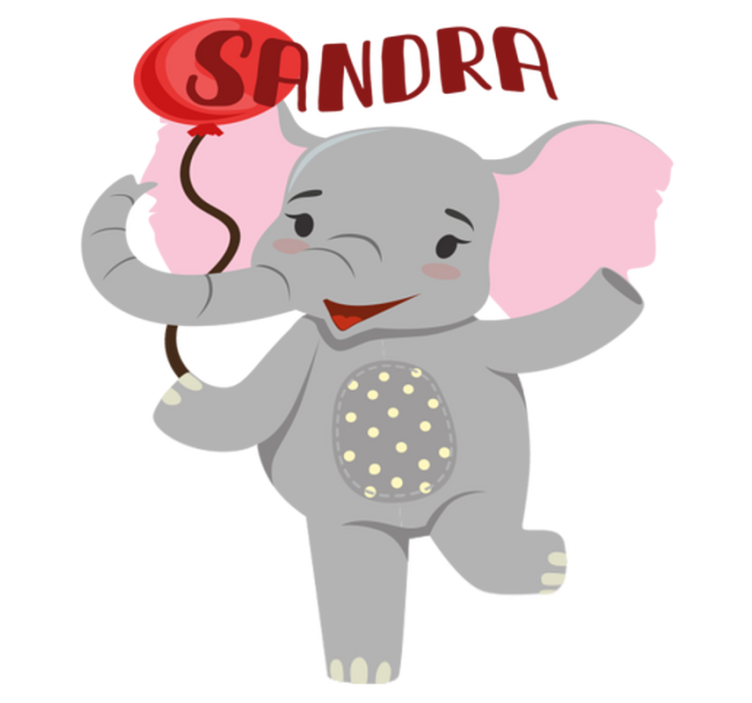 Animal vinyl rug elephant and balloon - TenStickers