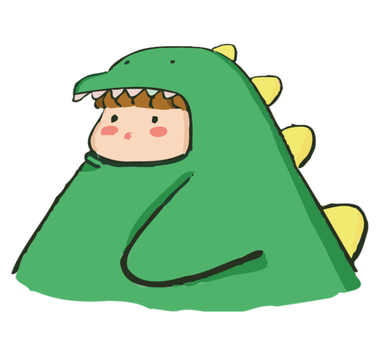 Animal vinyl rug cute human in dinosaur costume - TenStickers