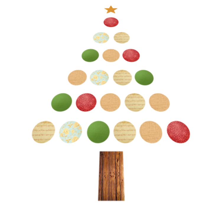 Christmas vinyl rug colorful tree design - TenStickers