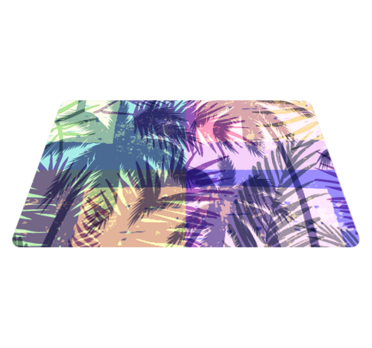 Floral vinyl rug with vintage palm design - TenStickers