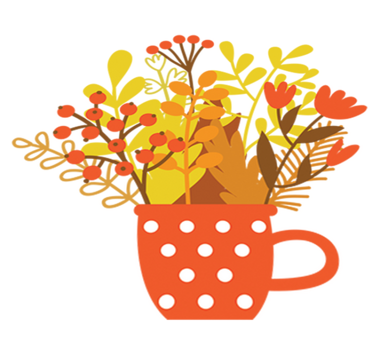 Floral vinyl rug autumn jar - TenStickers