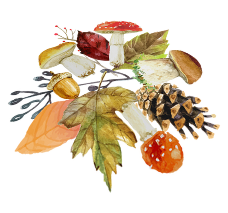 Floral vinyl rug with autumn elements - TenStickers