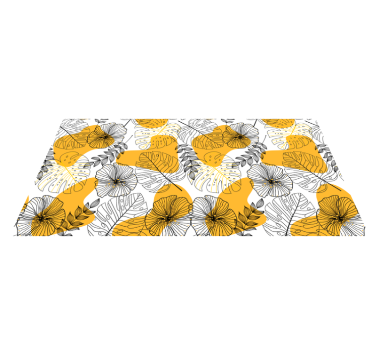 Floral vinyl rug with flower design kallax - TenStickers