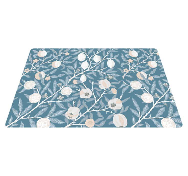 Floral vinyl rug with elegant vintage design - TenStickers